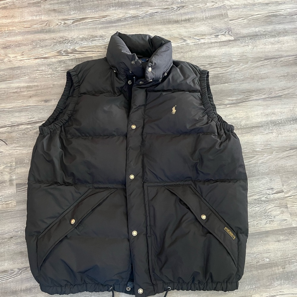 Ralph Lauren Polo Black Down Feather Puffer Bodywarmer Vest Size 2XL Tall Men
